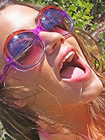 Layla beats the summer heat by getting naked and drenched with water.