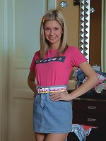 Sweet blonde fucking her hot ass with a long plastic dildo