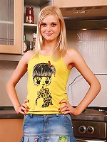 Somethings hot in the kitchen and its this sweet naked teen