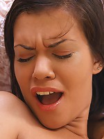 Adorable teen girl sucking cock and getting ass fucked