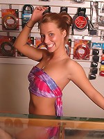 Caitlynn covers her modesty with a tye dye scarf