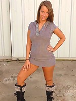 Wearing nothing but a thong and kinky boots