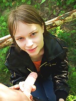 Beata getting slammed in the woods