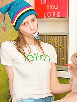 Hot busty teen stripping