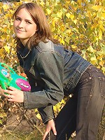 Palina plays in the fields