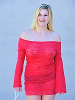 Danielle poses in red