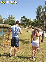 Big boobed milf sucking and fucking a huge cock