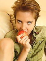 Gorgeous naked brunette teen Funky reveals her tight body