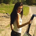 Teen hitchhiker Ariel convinced to fuck outdoor