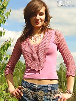 Girl pulling off her jeans