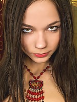 Teen in red stockings