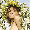 Naked coed with diadem