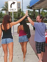 2 super hot mini skirt babes get picked up at the beach riding their scooter in this hot 3some fucking hot babe reality pic set