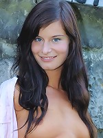 Nubiles.net Megane - Sweet green scenery with this slender teen stripper posing naked outdoor