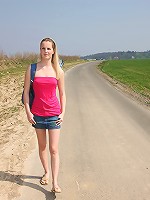 teen girl fucks stranger outside