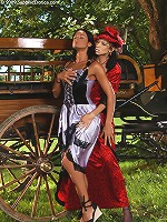 Ashley and Juliette - Victorian dressed vixens lap twats
