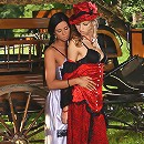 Ashley and Juliette - Victorian dressed vixens lap twats