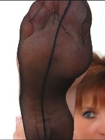 Mature feet in stockings