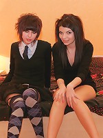 Two sweet EMO teens kissing and undressing each other!