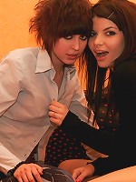 Two sweet EMO teens kissing and undressing each other!