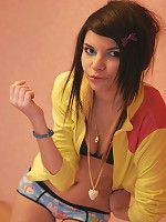 Petite and skinny 18yo teen shows her small tits