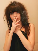 Gorgeous 18yo teen smokes cigarette in a very sexy way