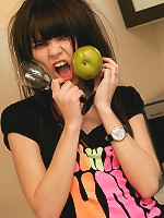 18yo emo teen get's naughty on kitchen & shows off her body