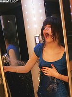 Cute brunette teen gets very wet and horny in shower