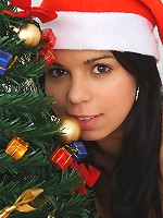 Gorgeous naked teen says Merry Christmas to her fans!
