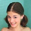 Lustful teen Caprice seduced her roommate in shower