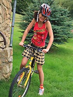 Wanna go biking with undressed 18yo girl? Check this out!