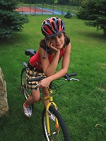 Wanna go biking with undressed 18yo girl? Check this out!