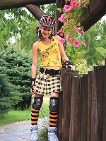 Pretty girl Caprice masturbating in rollerskates