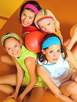 Cock-starved 18yo teens get wild during pilates class