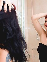 Alt model Marixa cries and poses topless for camera