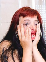 Alt model Marixa cries and poses topless for camera