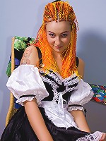 Dick-harding redhead teen sexy in maid uniform