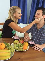 The newest addition to the menu is cum glazed teen tits. After an intense sucking and fucking session, this horny teen soon has her huge, all natural boobs covered with a messy load of cum.