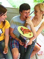 Violla, Rosa, Laska, Gregor and Filimon we just grilling out at Viollas place when things got a little out of hand! The guys just couldn’t resist the girls delicious tight bodies and soon the girls wound up getting naked!