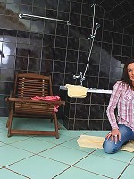 This gorgeous brunette teen loves to take a bath but more than that she loves stripping off to take a bath because as she watches her tight body in the mirror she lets her fingers tease her warm wet pussy!