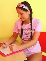 This kinky teen in pigtails just loves to tease her own slit and when she’s all alone at home there is nothing she loves to do more than strip naked and let her fingers tease her warm wet teen slit!